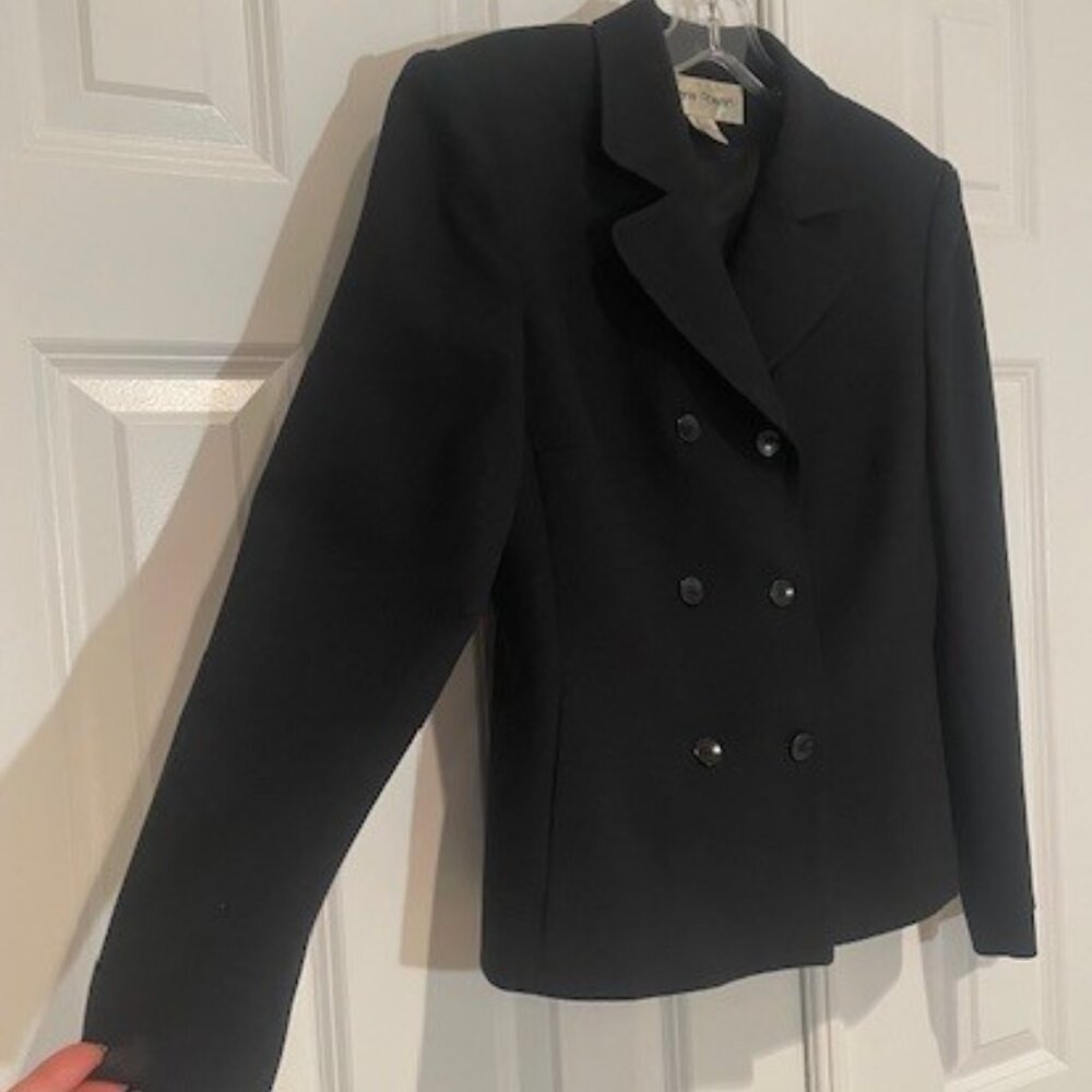 Rena Rowan Double Breasted Black 100% Wool Blazer – Sz 4